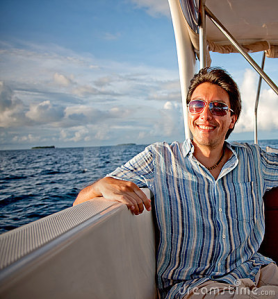 man on yacht